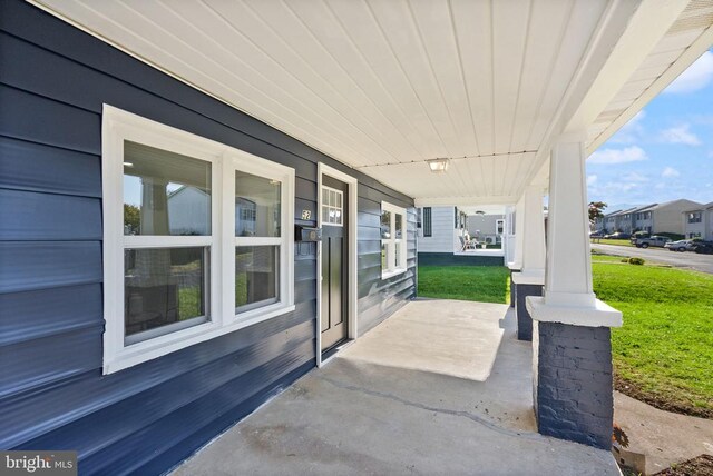 view of patio with a porch