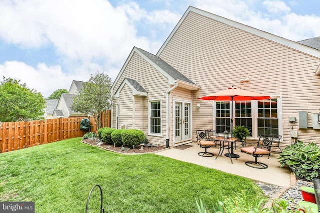 12006 Meadow Branch Way, Fredericksburg, VA 22407 - rear view of property featuring french doors and a patio area