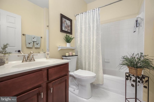 12006 Meadow Branch Way, Fredericksburg, VA 22407 - full bathroom featuring vanity, shower / bath combination with curtain, and tile patterned floors