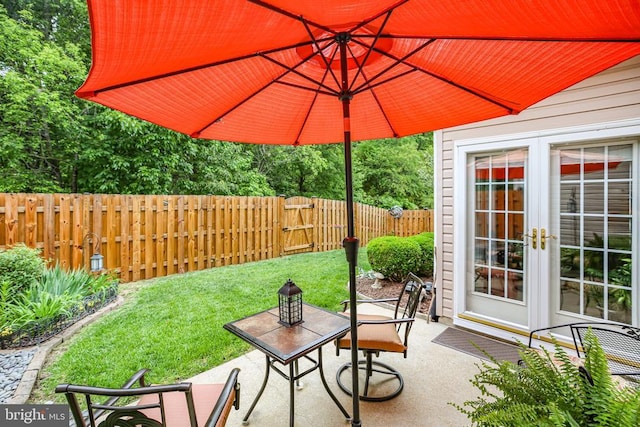 12006 Meadow Branch Way, Fredericksburg, VA 22407 - fenced backyard with a patio area and french doors
