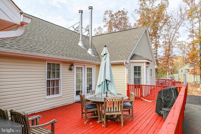 5519 Bazzanella Dr, Mineral, VA 23117 - wooden terrace featuring outdoor dining area and grilling area