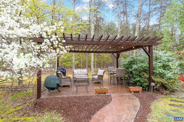 4267 Buck Island Rd, Charlottesville, VA 22902 - view of patio with an outdoor hangout area and a pergola