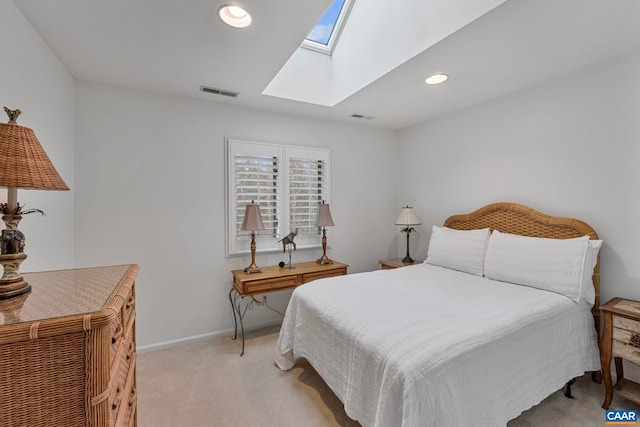 4267 Buck Island Rd, Charlottesville, VA 22902 - bedroom featuring a skylight, light colored carpet, recessed lighting, and baseboards