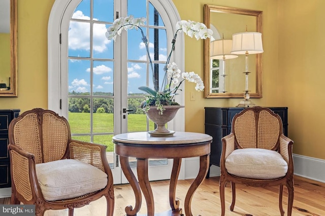 8833 Wales Rd N, Warrenton, VA 20186 - sitting room featuring wood finished floors and french doors