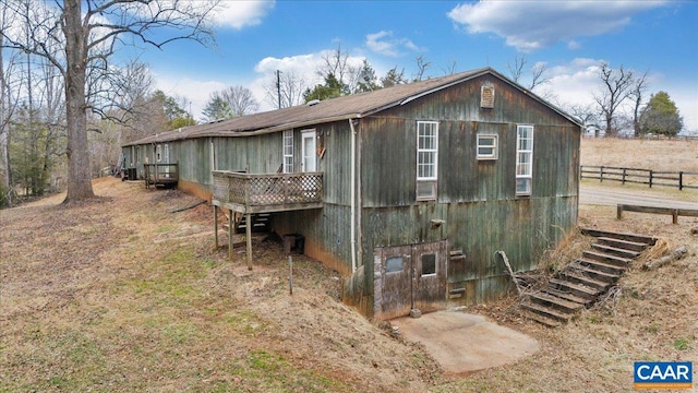 2420 James River Rd, Esmont, VA 22937 - view of outdoor structure with stairway and fence