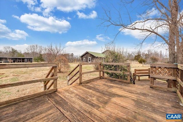 2420 James River Rd, Esmont, VA 22937 - wooden terrace with a rural view