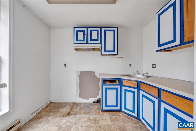 2420 James River Rd, Esmont, VA 22937 - laundry area with a baseboard radiator and a sink