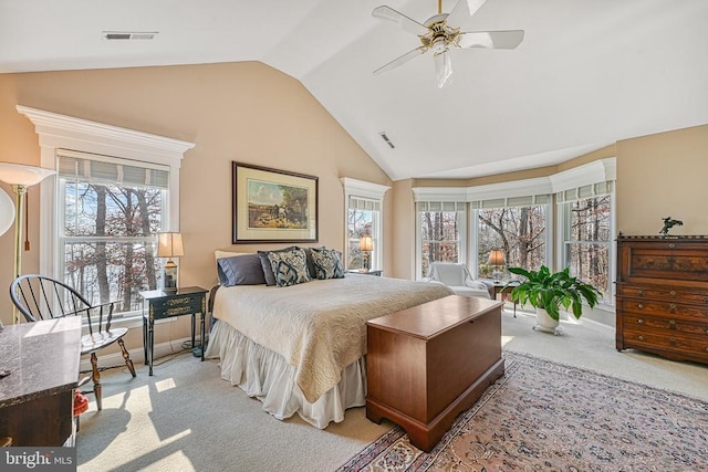 175 Covenant Way, Bumpass, VA 23024 - bedroom featuring lofted ceiling, light carpet, and ceiling fan