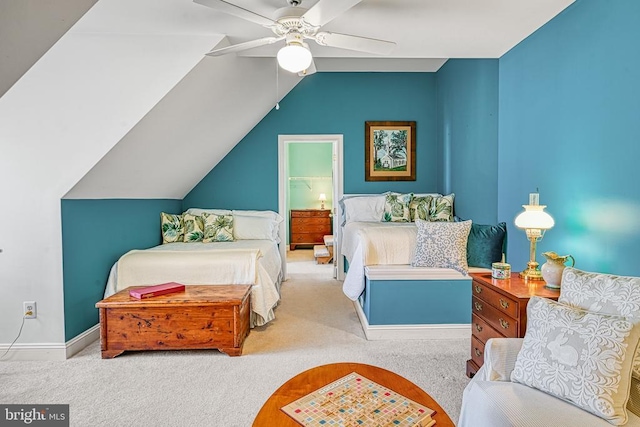 175 Covenant Way, Bumpass, VA 23024 - bedroom with carpet floors, vaulted ceiling, and ceiling fan