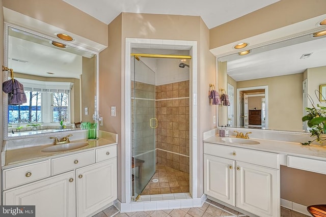 175 Covenant Way, Bumpass, VA 23024 - full bath with a shower stall, vanity, and tile patterned floors