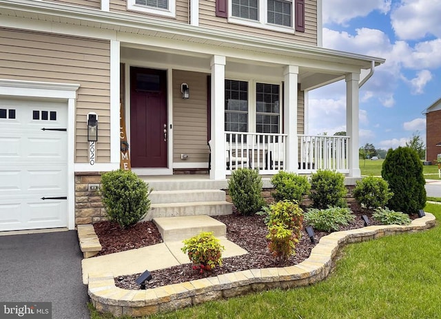 2020 Captain Dr, Fredericksburg, VA 22408 - doorway to property with a garage and covered porch