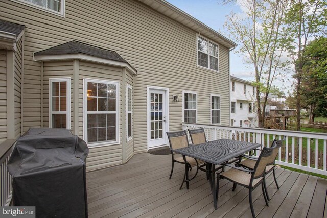 4102 Chris Shan Ct, Fredericksburg, VA 22408 - wooden terrace with outdoor dining space and area for grilling