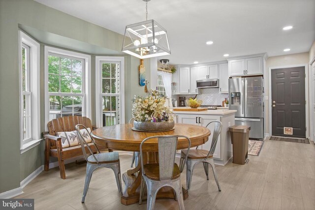 4102 Chris Shan Ct, Fredericksburg, VA 22408 - dining space with light wood-type flooring, recessed lighting, and baseboards