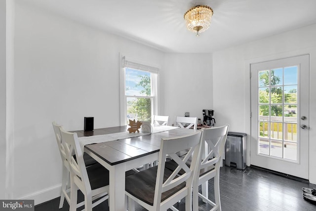 316 Wayland Rd, Culpeper, VA 22701 - dining space featuring a chandelier, radiator heating unit, and wood finished floors