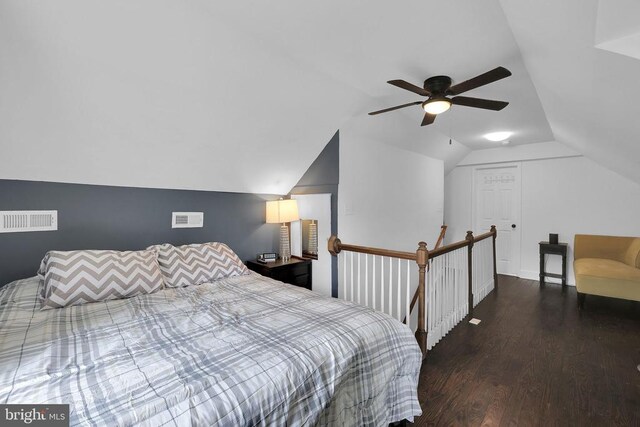 316 Wayland Rd, Culpeper, VA 22701 - bedroom with wood finished floors, lofted ceiling, and a ceiling fan
