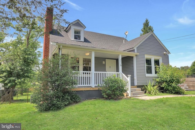 316 Wayland Rd, Culpeper, VA 22701 - view of front of house with a chimney, covered porch, and roof with shingles