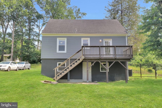 316 Wayland Rd, Culpeper, VA 22701 - back of property featuring a deck and stairway