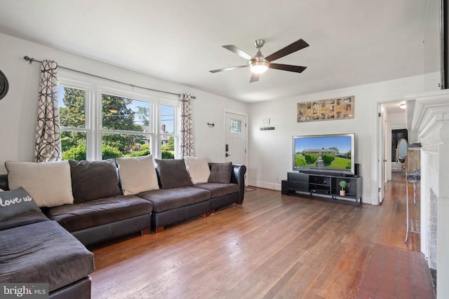 130 Morningside Dr, Culpeper, VA 22701 - living area featuring ceiling fan and wood finished floors