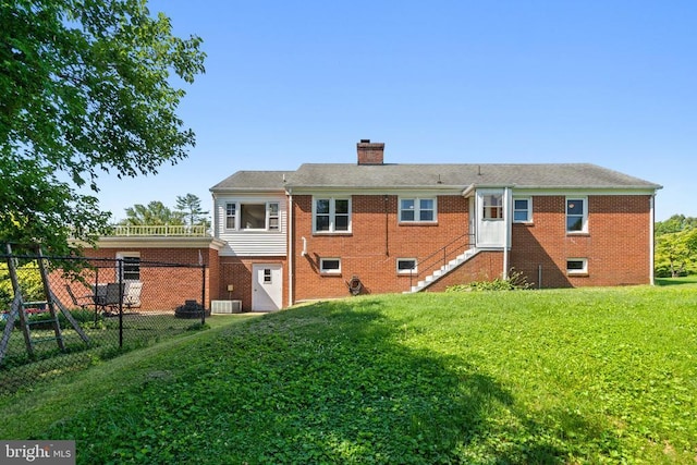 130 Morningside Dr, Culpeper, VA 22701 - back of property with a chimney and brick siding