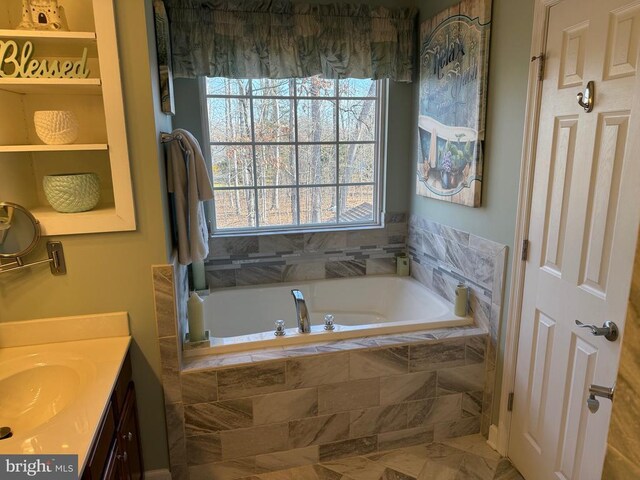 514 Constitution Blvd, Locust Grove, VA 22508 - bathroom with healthy amount of natural light, a garden tub, and vanity