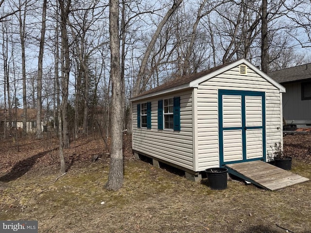view of shed