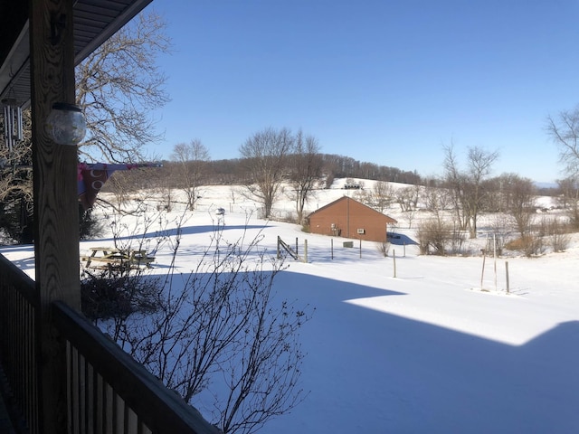 view of snowy yard