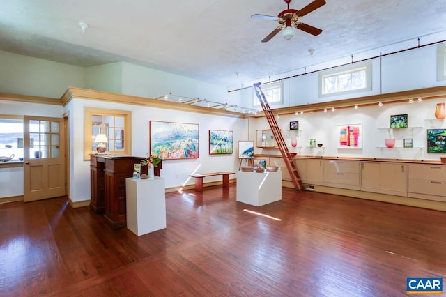 3 Old Mill Rd, Warm Springs, VA 24484 - interior space featuring baseboards, a healthy amount of sunlight, ceiling fan, and wood finished floors