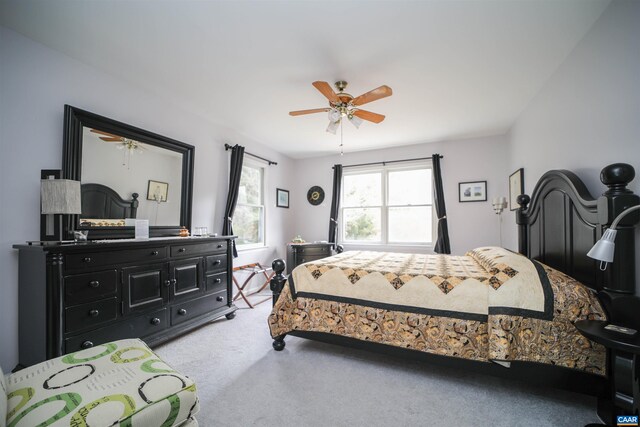 325 Union Run, Lexington, VA 24450 - bedroom featuring light colored carpet and ceiling fan
