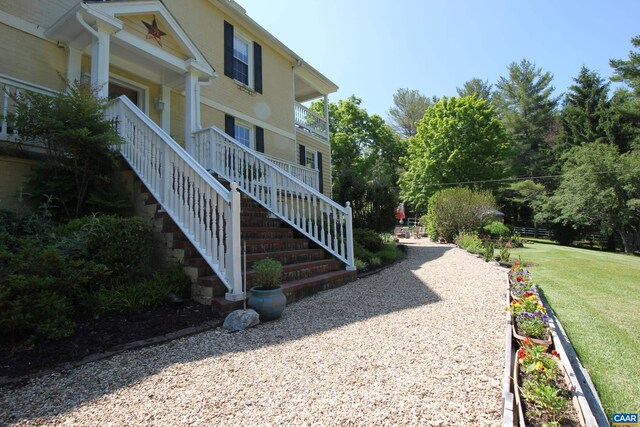 325 Union Run, Lexington, VA 24450 - view of grassy yard with stairs