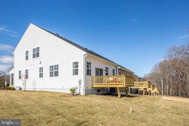 10501 Afton Grove Ct, Fredericksburg, VA 22408 - back of house featuring a deck and a yard