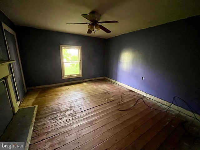 120 Charles St, Gordonsville, VA 22942 - unfurnished room featuring a ceiling fan, hardwood / wood-style flooring, and baseboards