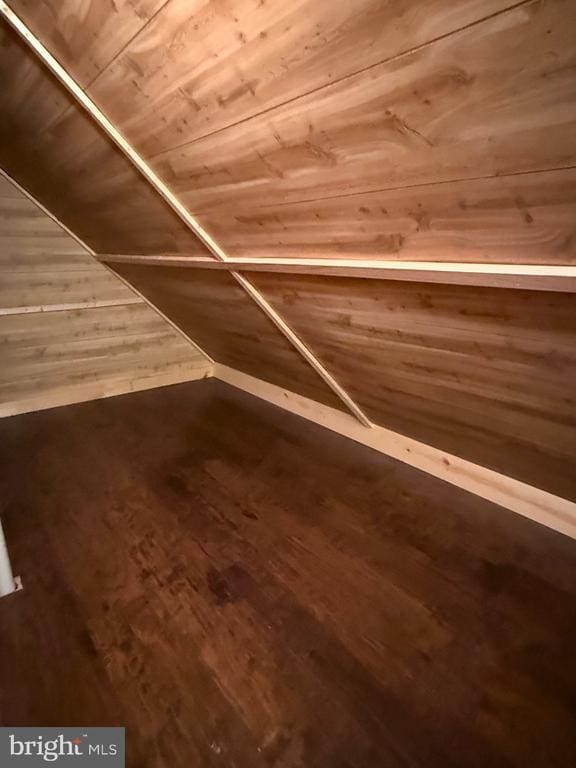 198 Miltons Ln, Louisa, VA 23093 - additional living space featuring wooden ceiling, wood walls, and wood finished floors