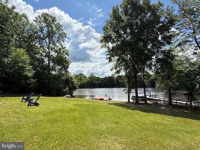 198 Miltons Ln, Louisa, VA 23093 - view of green lawn with a water view and a boat dock