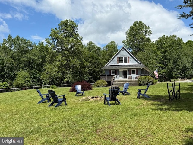 198 Miltons Ln, Louisa, VA 23093 - view of yard with a deck and a view of trees