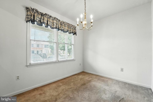 7637 Wankoma Dr, Remington, VA 22734 - carpeted empty room with a chandelier and baseboards