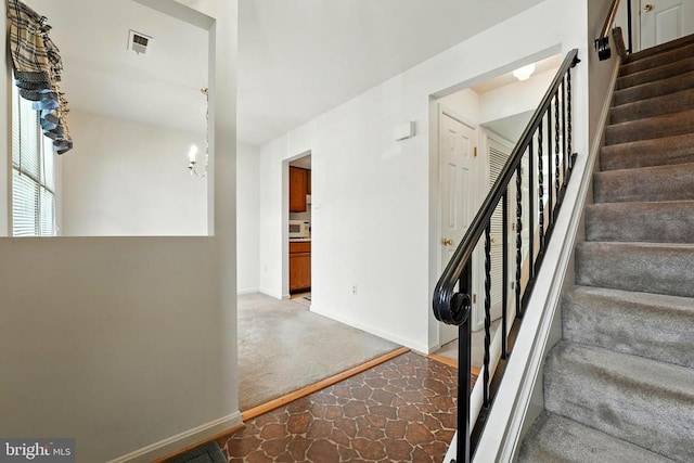 7637 Wankoma Dr, Remington, VA 22734 - stairway featuring carpet floors and baseboards