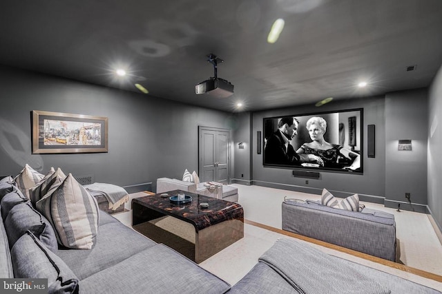 cinema with recessed lighting