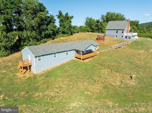 32 Old Hollow Rd, Sperryville, VA 22740 - exterior space with a lawn, a wooden deck, and fence