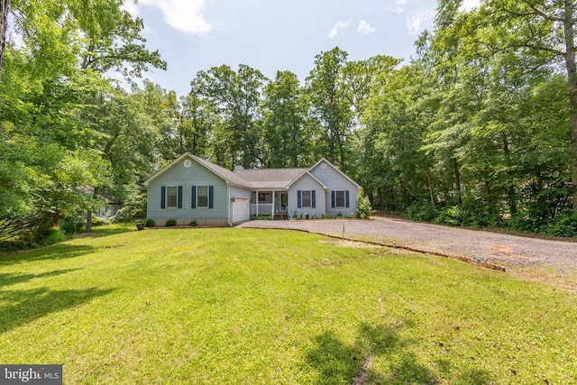 103 Patrick Henry Ct, Locust Grove, VA 22508 - ranch-style house featuring driveway, a garage, and a front yard