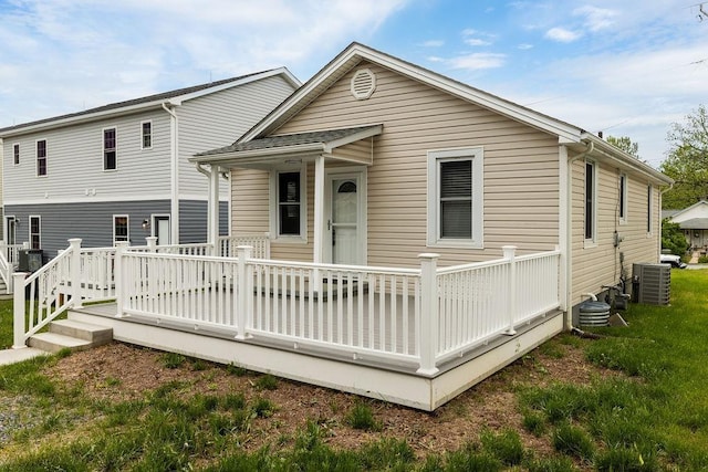 238 Charlotte Ave N, Waynesboro, VA 22980 - view of front of property featuring a wooden deck and central AC unit