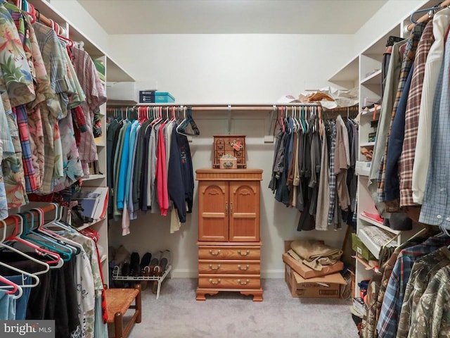  - walk in closet featuring carpet flooring