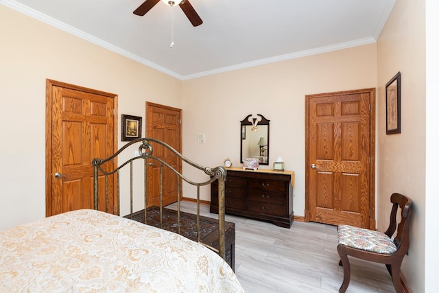 27 Black Walnut Ln, Nellysford, VA 22958 - bedroom featuring wood finished floors, ornamental molding, baseboards, and ceiling fan