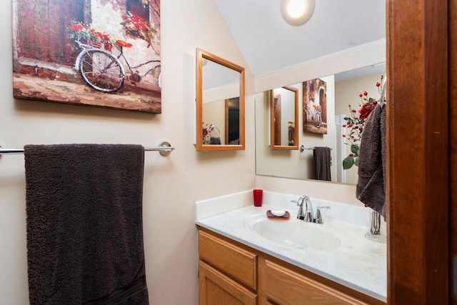 27 Black Walnut Ln, Nellysford, VA 22958 - bathroom with vanity and vaulted ceiling