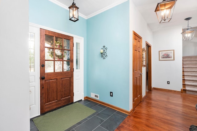 27 Black Walnut Ln, Nellysford, VA 22958 - foyer featuring stairway and baseboards
