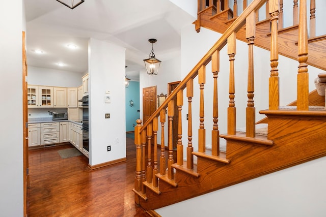 27 Black Walnut Ln, Nellysford, VA 22958 - stairway with wood finished floors, recessed lighting, and baseboards