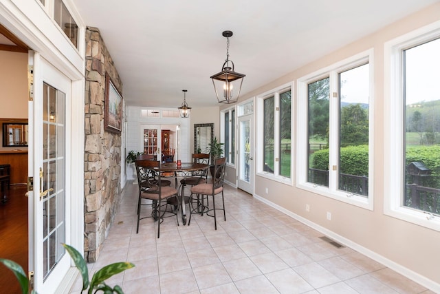 27 Black Walnut Ln, Nellysford, VA 22958 - sunroom featuring tile patterned flooring, baseboards, and french doors