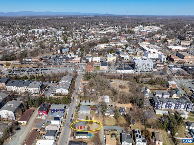 bird's eye view featuring a mountain view