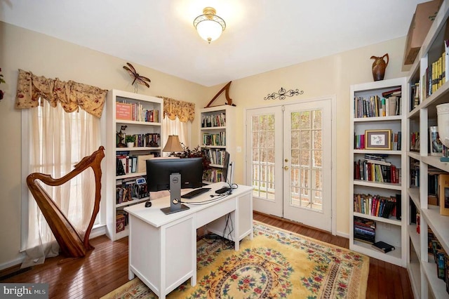 9920 Post Oak Rd, Spotsylvania, VA 22551 - office with french doors and wood finished floors