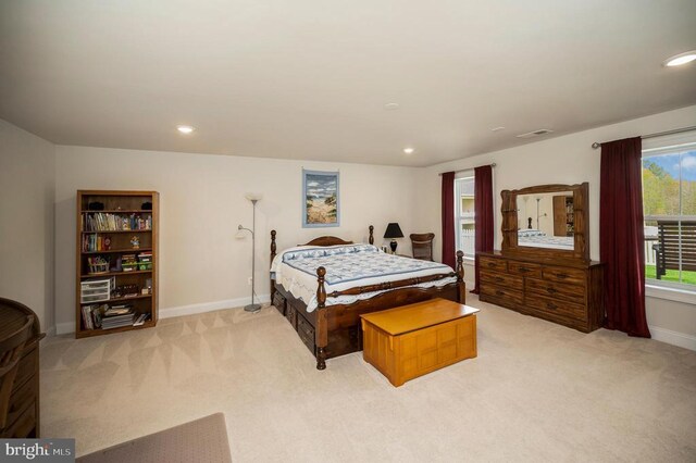 9822 White Oak Swamp Ct, Fredericksburg, VA 22407 - bedroom featuring light colored carpet, baseboards, and recessed lighting