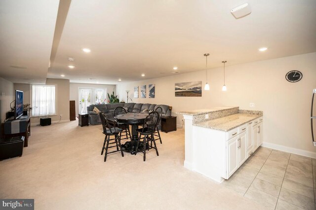 9822 White Oak Swamp Ct, Fredericksburg, VA 22407 - dining area featuring recessed lighting, baseboards, and light colored carpet